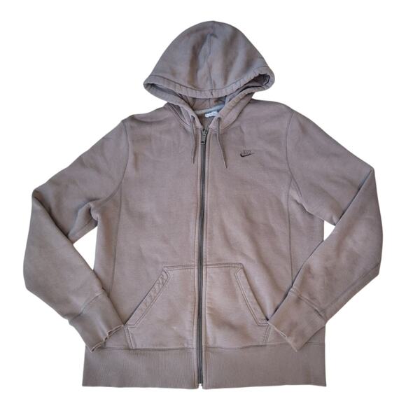 Vintage Nike Full Zip Hoodie Sweatshirt Brown Y2K Size XL - Picture 1 of 7